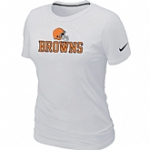 Nike Cleveland Browns Authentic Logo Women's T-Shirt White,baseball caps,new era cap wholesale,wholesale hats