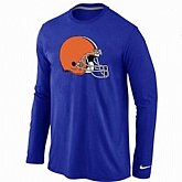 Nike Cleveland Browns Logo Long Sleeve T-Shirt Blue,baseball caps,new era cap wholesale,wholesale hats
