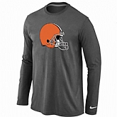 Nike Cleveland Browns Logo Long Sleeve T-Shirt D.Gray,baseball caps,new era cap wholesale,wholesale hats