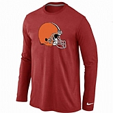 Nike Cleveland Browns Logo Long Sleeve T-Shirt Red,baseball caps,new era cap wholesale,wholesale hats