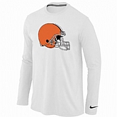 Nike Cleveland Browns Logo Long Sleeve T-Shirt White,baseball caps,new era cap wholesale,wholesale hats
