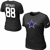 Nike Dallas Cowboys 88 BRYANT Name & Number Women's T-Shirt Black,baseball caps,new era cap wholesale,wholesale hats