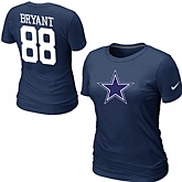 Nike Dallas Cowboys 88 BRYANT Name & Number Women's T-Shirt Blue,baseball caps,new era cap wholesale,wholesale hats