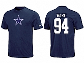 Nike Dallas Cowboys 94 WARE Name & Number T-Shirt Blue,baseball caps,new era cap wholesale,wholesale hats