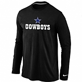 Nike Dallas Cowboys Authentic Logo Long Sleeve T-Shirt Black,baseball caps,new era cap wholesale,wholesale hats
