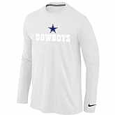 Nike Dallas Cowboys Authentic Logo Long Sleeve T-Shirt White,baseball caps,new era cap wholesale,wholesale hats