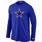Nike Dallas Cowboys Logo Long Sleeve T-Shirt Blue,baseball caps,new era cap wholesale,wholesale hats