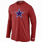 Nike Dallas Cowboys Logo Long Sleeve T-Shirt Red,baseball caps,new era cap wholesale,wholesale hats