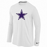 Nike Dallas Cowboys Logo Long Sleeve T-Shirt White,baseball caps,new era cap wholesale,wholesale hats