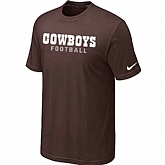 Nike Dallas Cowboys Sideline Legend Authentic Font T-Shirt Brown,baseball caps,new era cap wholesale,wholesale hats