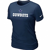 Nike Dallas Cowboys Sideline Legend Authentic Logo Women's T-Shirt D.Blue,baseball caps,new era cap wholesale,wholesale hats
