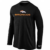 Nike Denver Broncos Authentic Logo Long Sleeve T-Shirt Black,baseball caps,new era cap wholesale,wholesale hats