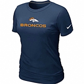 Nike Denver Broncos Authentic Logo Women's T-Shirt D.Blue,baseball caps,new era cap wholesale,wholesale hats