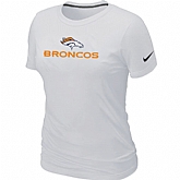 Nike Denver Broncos Authentic Logo Women's T-Shirt White,baseball caps,new era cap wholesale,wholesale hats