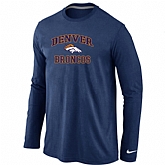 Nike Denver Broncos Heart & Soul Long Sleeve T-Shirt D.Blue,baseball caps,new era cap wholesale,wholesale hats