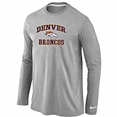 Nike Denver Broncos Heart & Soul Long Sleeve T-Shirt Gray,baseball caps,new era cap wholesale,wholesale hats