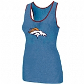 Nike Denver Broncos Ladies Big Logo Tri-Blend Racerback stretch Tank Top L.Blue