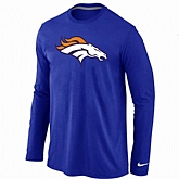Nike Denver Broncos Logo Long Sleeve T-Shirt Blue,baseball caps,new era cap wholesale,wholesale hats