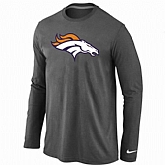 Nike Denver Broncos Logo Long Sleeve T-Shirt D.Gray,baseball caps,new era cap wholesale,wholesale hats