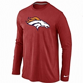 Nike Denver Broncos Logo Long Sleeve T-Shirt Red,baseball caps,new era cap wholesale,wholesale hats