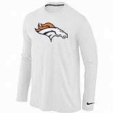 Nike Denver Broncos Logo Long Sleeve T-Shirt White,baseball caps,new era cap wholesale,wholesale hats