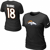 Nike Denver Broncos Peyton 18 Manning Name & Number Women's T-Shirt Black,baseball caps,new era cap wholesale,wholesale hats