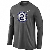 Nike Derek Jeter New York Yankees Official Final Season Commemorative Logo Long Sleeve T-Shirt Dark Grey,baseball caps,new era cap wholesale,wholesale hats