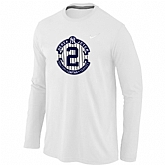 Nike Derek Jeter New York Yankees Official Final Season Commemorative Logo Long Sleeve T-Shirt White,baseball caps,new era cap wholesale,wholesale hats