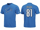 Nike Detroit Lions 81 Calvin Johnson Name & Number T-Shirt Blue,baseball caps,new era cap wholesale,wholesale hats