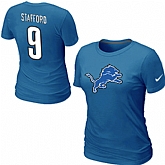 Nike Detroit Lions 9 Matthew Stafford Name & Number Women's T-Shirt,baseball caps,new era cap wholesale,wholesale hats