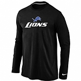 Nike Detroit Lions Authentic Logo Long Sleeve T-Shirt Black,baseball caps,new era cap wholesale,wholesale hats