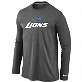Nike Detroit Lions Authentic Logo Long Sleeve T-Shirt D.Gray,baseball caps,new era cap wholesale,wholesale hats