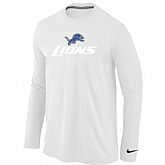 Nike Detroit Lions Authentic Logo Long Sleeve T-Shirt White,baseball caps,new era cap wholesale,wholesale hats