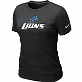 Nike Detroit Lions Authentic Logo Women's T-Shirt BLack,baseball caps,new era cap wholesale,wholesale hats