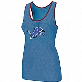 Nike Detroit Lions Ladies Big Logo Tri-Blend Racerback stretch Tank Top L.Blue