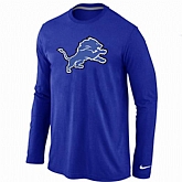 Nike Detroit Lions Logo Long Sleeve T-Shirt Blue,baseball caps,new era cap wholesale,wholesale hats