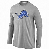 Nike Detroit Lions Logo Long Sleeve T-Shirt Gray,baseball caps,new era cap wholesale,wholesale hats
