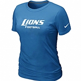Nike Detroit Lions Sideline Legend Authentic Font Women's T-Shirt L.Blue,baseball caps,new era cap wholesale,wholesale hats