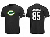 Nike Green Bay Packers 85 JENNNGS Name & Number T-Shirt Black,baseball caps,new era cap wholesale,wholesale hats