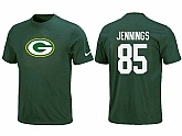 Nike Green Bay Packers 85 JENNNGS Name & Number T-Shirt Green,baseball caps,new era cap wholesale,wholesale hats