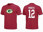 Nike Green Bay Packers Aaron Rodgers Name & Number T-Shirt Red,baseball caps,new era cap wholesale,wholesale hats