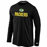 Nike Green Bay Packers Authentic Logo Long Sleeve T-Shirt Black,baseball caps,new era cap wholesale,wholesale hats