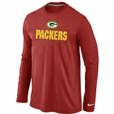 Nike Green Bay Packers Authentic Logo Long Sleeve T-Shirt Red,baseball caps,new era cap wholesale,wholesale hats
