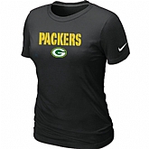 Nike Green Bay Packers Authentic Logo Women's T-Shirt Black,baseball caps,new era cap wholesale,wholesale hats