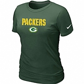 Nike Green Bay Packers Authentic Logo Women's T-Shirt Green,baseball caps,new era cap wholesale,wholesale hats