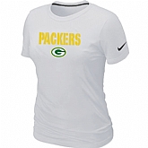 Nike Green Bay Packers Authentic Logo Women's T-Shirt White,baseball caps,new era cap wholesale,wholesale hats