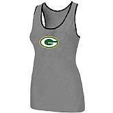 Nike Green Bay Packers Ladies Big Logo Tri-Blend Racerback stretch Tank Top L.grey
