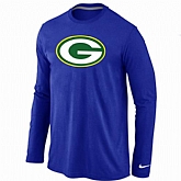 Nike Green Bay Packers Logo Long Sleeve T-Shirt Blue,baseball caps,new era cap wholesale,wholesale hats