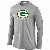 Nike Green Bay Packers Logo Long Sleeve T-Shirt Gray,baseball caps,new era cap wholesale,wholesale hats