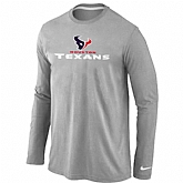 Nike Houston Texans  Authentic Logo Long Sleeve T-Shirt Gray,baseball caps,new era cap wholesale,wholesale hats